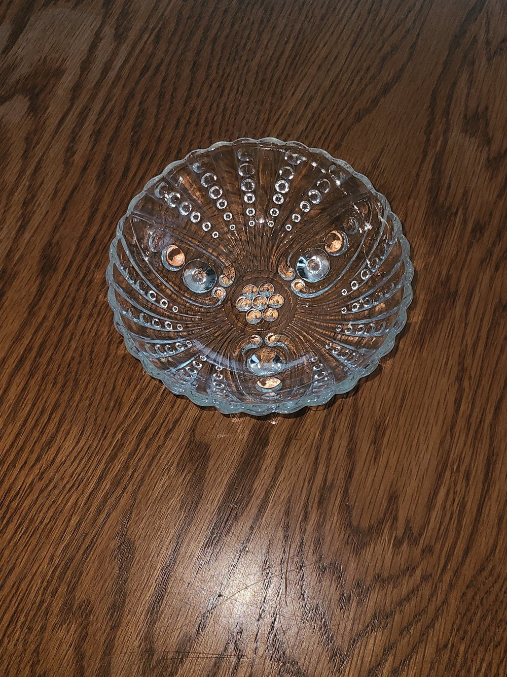 Vintage - Anchor Hocking clear glass footed bowl, often referred to as "Burple," - Picture 3 of 9